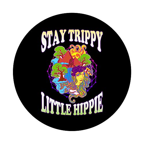 Stay Trippy Little Hippie Trees Mujer Shrooms Psychedelic PopSockets PopGrip: Agarre intercambiable para Teléfonos y Tabletas