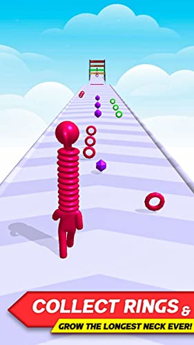 StickMan Longest Neck Stack Run 3D - Collect Rings Stack Long and High Knocking Head Run Game