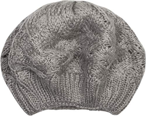 styleBREAKER Gorro de Punto para Damas con Trenza, Invierno, Boina, Gorra Francesa 04024166, Color:Gris