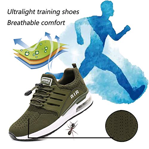 Sumateng Zapatillas de Deporte Hombre Mujer Zapatos para Correr Gimnasio Fitness Calzado Deportivo Respirable Outdoor Tenis Running Casual Sneakers Green40