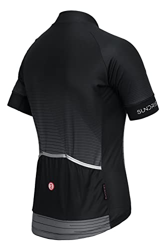 SUNDRIED Maillot Ciclista de Manga Corta para Hombre Bicicleta de Carretera Fade Ciclismo Top Kit de Bicicleta de montaña (Gris, M)