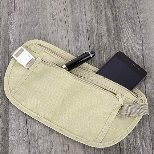 suoryisrty Travel Pouch Hidden Wallet Pasaporte Money Waist Belt Bag Slim Secret Security