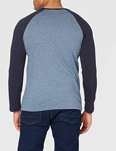 Superdry LS Top Camisa, Azure Tois Mega Grit, L para Hombre