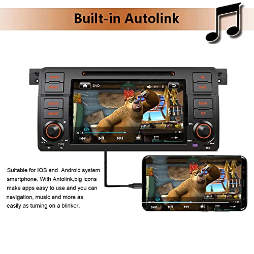 SWTNVIN Built-in Dab+ Autolink Radio de Coche Estéreo GPS Navi Fits for BMW E46 M3 Rover 75 MG ZT Bluetooth 5.0 Unidad Principal 7 Pulgada HD Touch Screen En el Tablero SWC DVD FM SD RDS TPMS