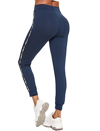 Sykooria Leggins Deportivos Mujer, Leggings Push Up Mujer Mallas Pantalones Deportivos con Letras de Cintura Alta Mallas de Deporte Mujer para Yoga Running Training Estiramiento Fitness