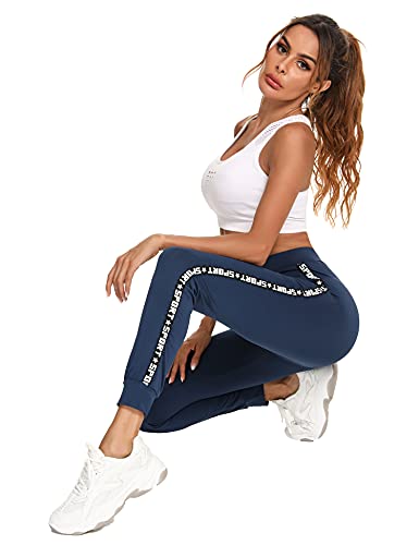 Sykooria Leggins Deportivos Mujer, Leggings Push Up Mujer Mallas Pantalones Deportivos con Letras de Cintura Alta Mallas de Deporte Mujer para Yoga Running Training Estiramiento Fitness