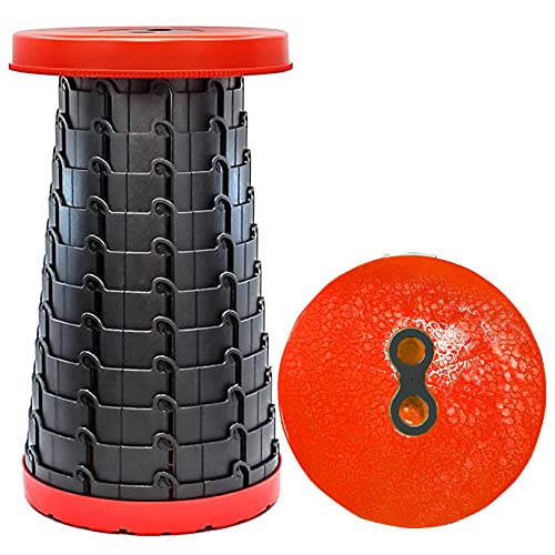 Taburete Telescópico Portátil Taburete Plegable Cámping Altura Ajustable de 6,5 a 47cm para Acampar, Pesca, Cámping, Excursión, Jardín, Montañismo, Carga Máxima 180kg