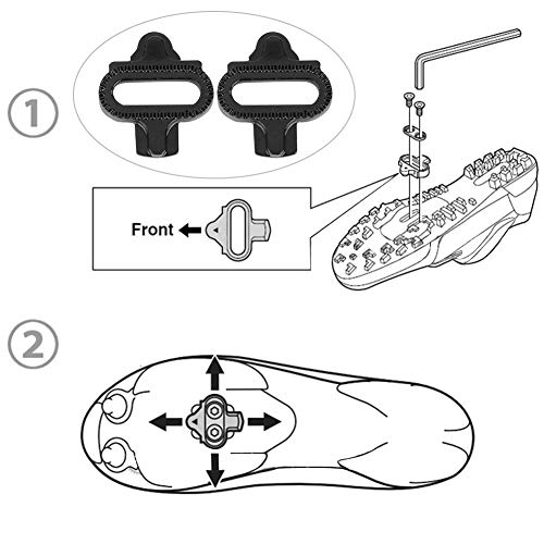 Tacos de Pedal de Bicicleta,Tacos de Zapatos de Bicicleta de Montaña Calas Tacos Placa de Pedal de Bloqueo de Bicicleta de Montaña de Carretera Interior Cleat Set Compatible con Shimano SPD