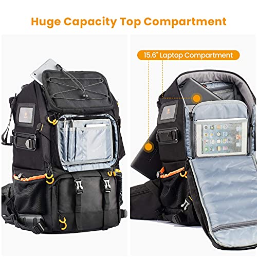 TARION Pro PB-01 Mochila Camara Grande Profesional Mochila Fotografia para Laptop Trípode Cámara Réflex Ordenador Impermeable Mochila Camara Senderismo