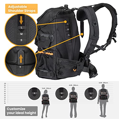 TARION Pro PB-01 Mochila Camara Grande Profesional Mochila Fotografia para Laptop Trípode Cámara Réflex Ordenador Impermeable Mochila Camara Senderismo