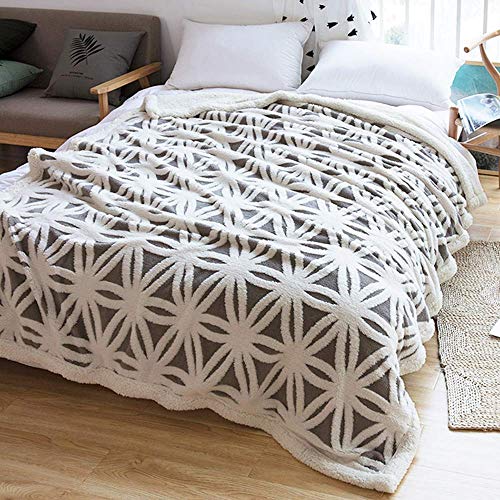 TEALP Sherpa Fleece Blanket Fluffy Soft Blanket Dual Sided Throw Blanket Travel Camping Blanket fit Couch Sofa Bed (Gris, 63x79 Pulgadas)