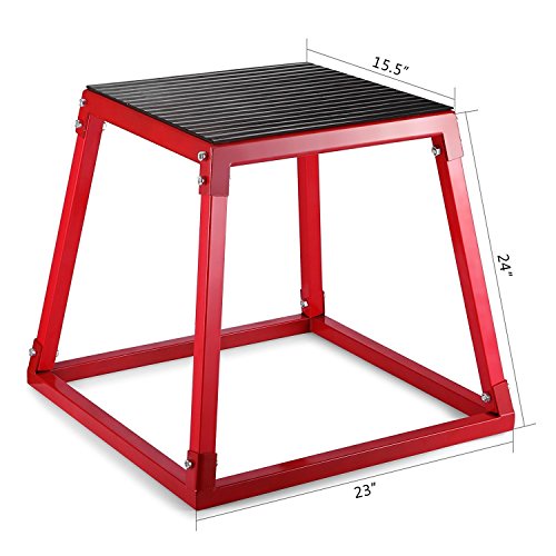 Tecmaqui Cajón de Salto para Fitness 12''/18''/24'' Caja Pliométrica para Entrenamiento de Salto Plyo Box Banco de Salto para Crossfit (18''/45.7cm)