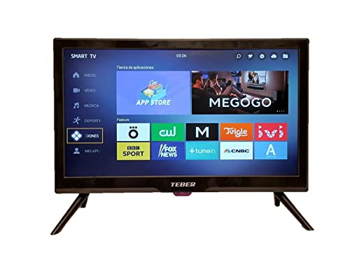 Televisores Smart TV de 19 y 22 Pulgadas. con Adaptador de 12v y 230v. Android. Full HD. DVB-S2/C/T2/T. para autocaravanas, Campers, caravanas, Barcos. (19 Pulgadas)