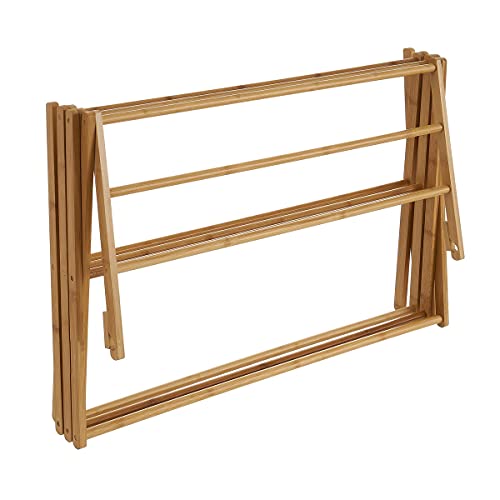 Tendedero plegable de bambú natural de 74x36x105 cm - LOLAhome