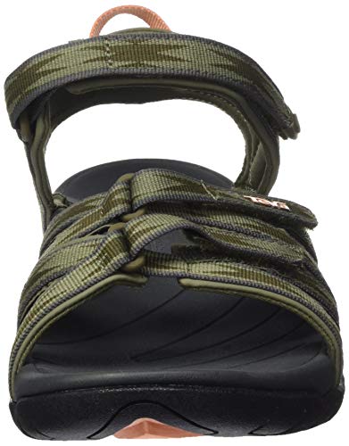 Teva Tira, Sandalias de Punta Descubierta Unisex Adulto, Multicolor (Falcon Burnt Olive Hbov), 37 EU