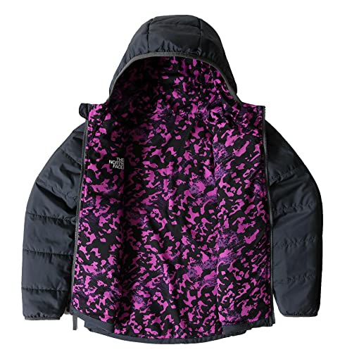 The North Face Chaqueta de plumas para niña reversible con estampado perrito negro cód. 5IYK-JK3, Negro , 7-8 Years