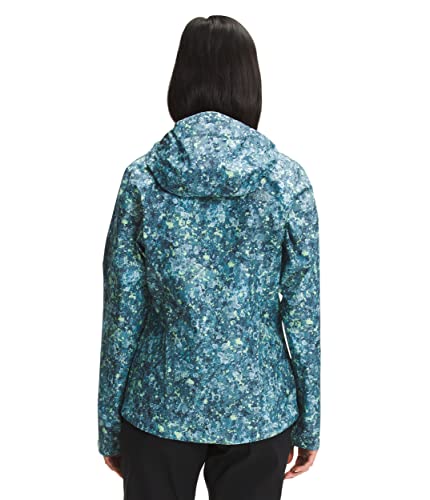 The North Face Chaqueta estampada Venture 2 para mujer, estampado Beta Blue Liquen, talla S