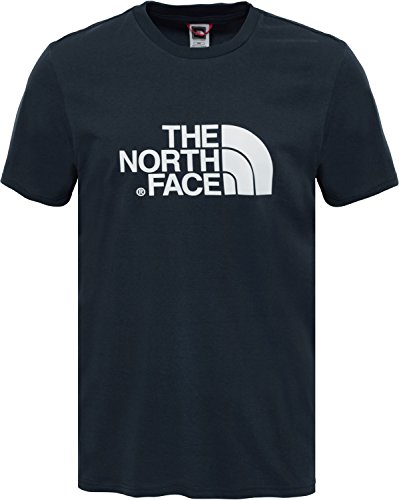 The North Face M S/S Easy tee Camiseta, Hombre, Navy/TNF Negroanco, Large