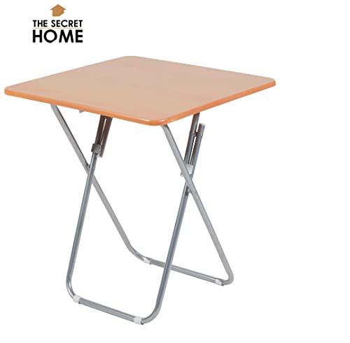 thesecrethome.es | Mesa Cuadrada Plegable Haya VAPORIZADA PEQUEÑA | Largo 60 x Ancho 60 x Alto 70 cm | Ideal para TERRAZA, Jardin O BALCÓN