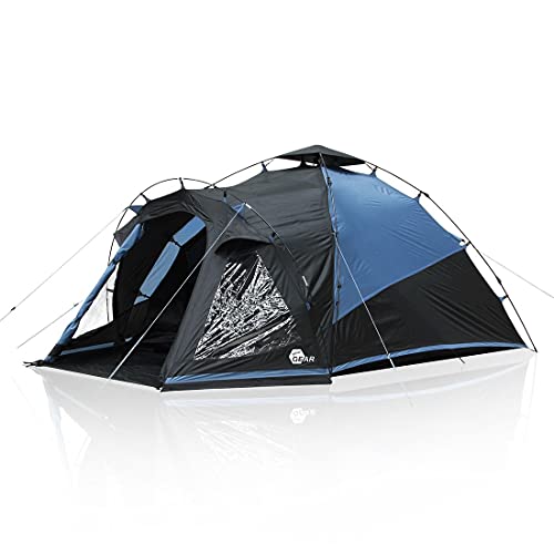 Tienda de campaña de montaje rápido Aosta 3 de yourgear, con ventana, ventilación impermeable, 5000 mm, azul y gris