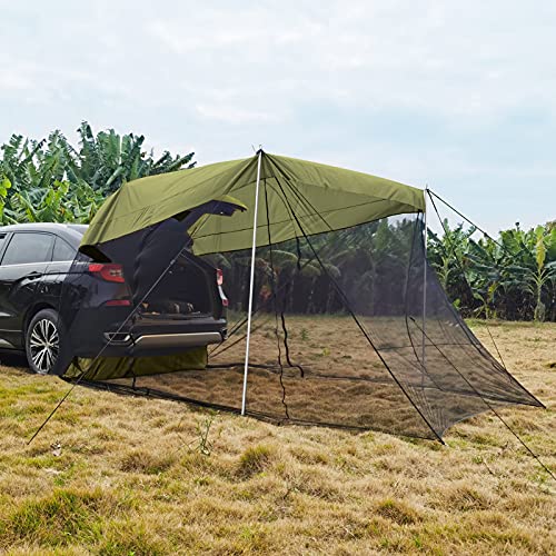 Tienda de Campaña Remolque Coche, Crtkoiwa Carpa Trasera de Coche con Tienda de Protección Solar y Antimosquitos Multifunción de Red Carpa Extendida Lateral para SUV/RV/Bus