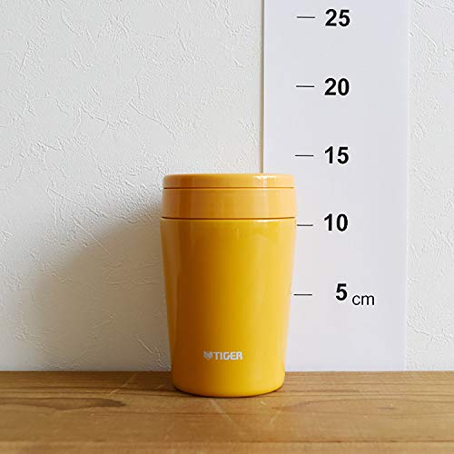 Tiger Thermos Isolation sous Vide Soupe Pot 380 ML Chaud Lunch Box Large goulot de préparation Jaune Safran Mcl-b038-ys