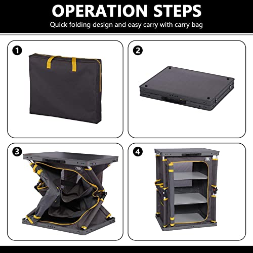 Timber Ridge Cocina de Camping Armario Camping Plegable Compartimentos 60x50x80cm Gris