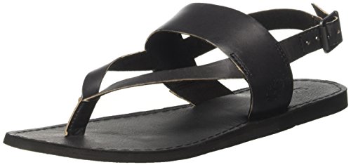 Timberland Carolista Ankle Thong, Sandalias Mujer, Negro Black Full Grain, 38 EU