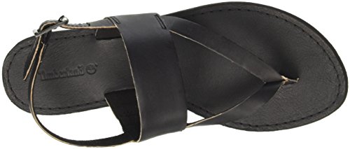 Timberland Carolista Ankle Thong, Sandalias Mujer, Negro Black Full Grain, 38 EU