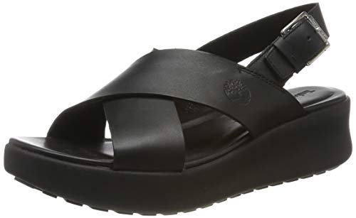 Timberland Los Angeles Wind Slingback, Sandalias Mujer, Negro Black Full Grain, 38 EU