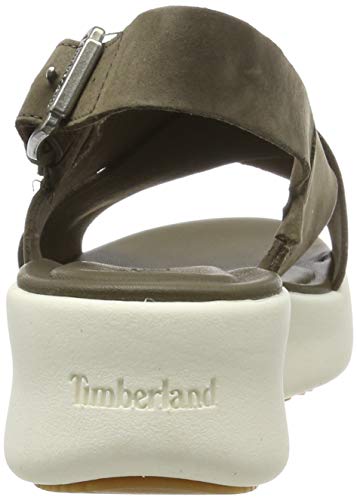 Timberland Los Angeles Wind Slingback, Sandalias Mujer, Verde Olive Nubuck, 38 EU