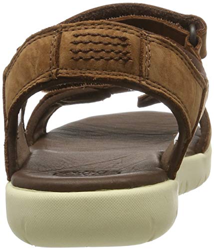 Timberland Nubble Leather 2 Strap (Junior), Sandalias de Punta Descubierta Unisex niños, Marrón Medium Brown Nubuck, 36 EU