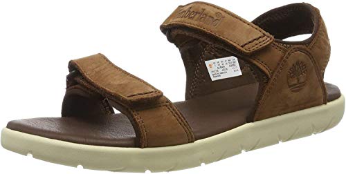 Timberland Nubble Leather 2 Strap (Junior), Sandalias de Punta Descubierta Unisex niños, Marrón Medium Brown Nubuck, 36 EU