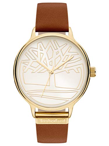 Timberland Reloj Analógico para Mujer de Cuarzo con Correa en Cuero TBL15644MYG.04