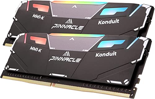 Timetec Pinnacle Konduit RGB DDR4 3200MHz PC4-25600 16-20-20-40 XMP2.0 Overclocking 1.35V Dual Rank Compatible for AMD and Intel Desktop Gaming PC Memory Module - Black (16GB Kit)