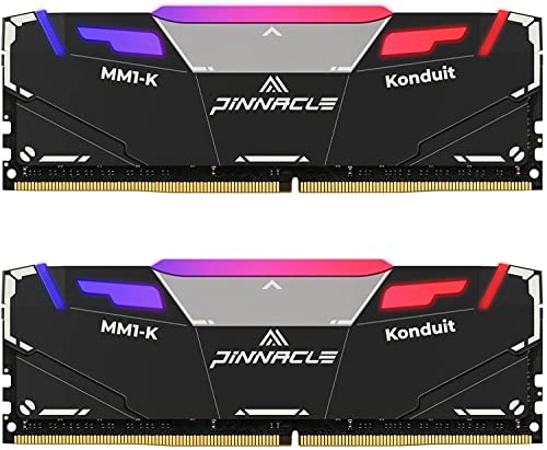 Timetec Pinnacle Konduit RGB DDR4 3200MHz PC4-25600 16-20-20-40 XMP2.0 Overclocking 1.35V Dual Rank Compatible for AMD and Intel Desktop Gaming PC Memory Module - Black (16GB Kit)