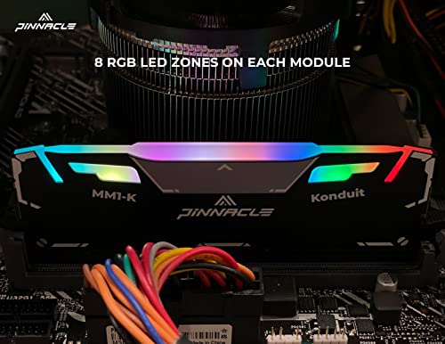 Timetec Pinnacle Konduit RGB DDR4 3200MHz PC4-25600 16-20-20-40 XMP2.0 Overclocking 1.35V Dual Rank Compatible for AMD and Intel Desktop Gaming PC Memory Module - Black (16GB Kit)