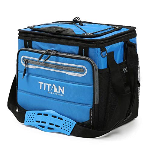 TITAN Nevera portatil Capacidad 40 latas + Hielo 1330878 5 Capas de Aislamiento. hasta 2 dias de conservacion del Hielo. Color Azul.