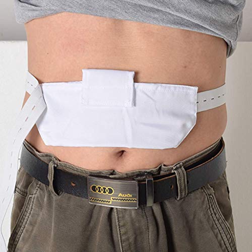 Titular de una sonda gástrica, cómodo y ocultamiento Tubos de Alimentación Diálisis Peritoneal protectores de cinturón para hombres y mujeres, lavable Fijación Médico Enfermería de la correa,Blanco