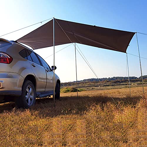 Toldo Furgoneta Camper Lateral, Tienda Techo Coche Camping PortóN Traser, Toldos para Autos Impermeable, Avance Coche para SUV, Mpv, Hatchback, Coche, Camping, Exterior,Rojo,300 * 200cm