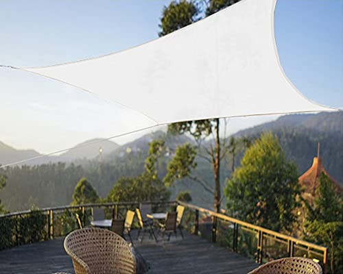 Toldo Vela Para Sombra Cuadrado 360X360 | Toldo Vela Para Sombra Triangular 360X360X360 | Protección Rayos UV, Resistente para Patio, Exteriores, Jardín (CUADRADO, BLANCO)