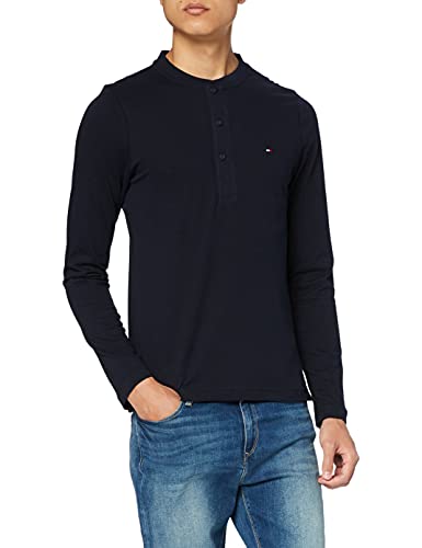 Tommy Hilfiger Henley clásico Camiseta, Desert Sky, S para Hombre