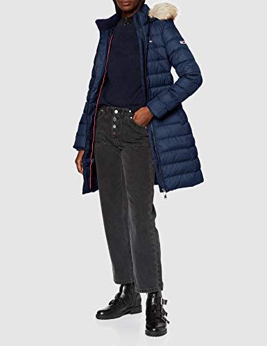 Tommy Jeans TJW Essential Hooded Down Coat, Chaqueta para Mujer, Azul (Twilight Navy), XS