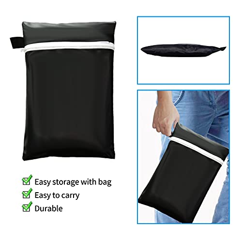 TOPERSUN Funda Barbacoa Exterior Impermeable Funda Protectora para Barbacoa BBQ Redonda Cubierta para Barbacoa Anti-Humedad/Anti-Viento/Anti-Polvo 77cm x 70cm Negro con Cuerda de Bloqueo