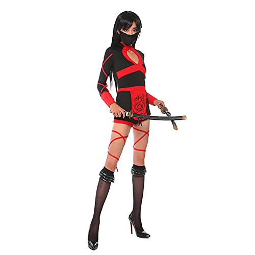 Traje de Ninja Cosplay Sexy Anime Halloween Traje de Halloween para Mujeres Adultos Superhéroes Superhéroes Ninja Jumpsuits Lady Fitness Vestido