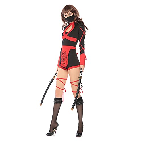 Traje de Ninja Cosplay Sexy Anime Halloween Traje de Halloween para Mujeres Adultos Superhéroes Superhéroes Ninja Jumpsuits Lady Fitness Vestido