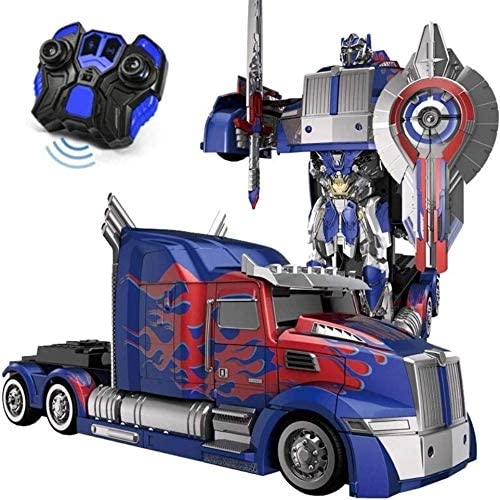 Transformers Optimus Prime Autobots con Arma RC Juguete Control Remoto Coche Deformación Robot 360 grados Velocidad a la deriva ABS Stunt Car Niños Niños Niñas Cumpleaños