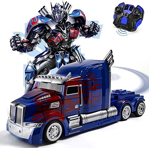 Transformers Optimus Prime Autobots con Arma RC Juguete Control Remoto Coche Deformación Robot 360 grados Velocidad a la deriva ABS Stunt Car Niños Niños Niñas Cumpleaños