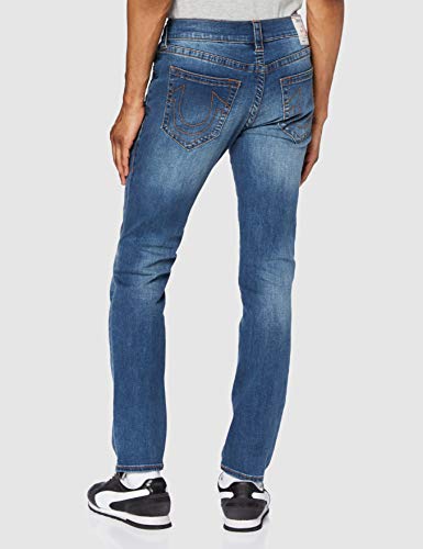 True Religion Men's Rocco No Flap Single Needle Slim Jeans, Disrupción Media, 33W/30L para Hombre