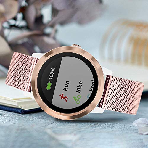 TRUMiRR Reemplazo para Garmin Vivoactive 3/3 Music Correa de Reloj, 20mm Banda de Reloj de Acero Inoxidable de Malla Tejida para Garmin Vivoactive 3/Vivoactive 3 Music/Forerunner 245/645 Music